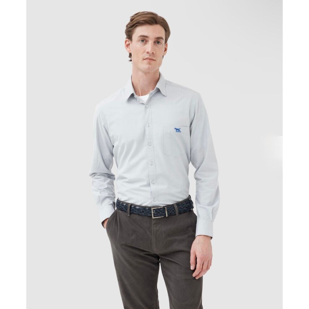 Rodd & Gunn Glenbrook Shirt XS Ash Italian Fabric Cotton Lyocell NWT $148